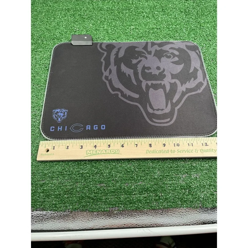NFL Chicago Bears 3D Optical Mouse & Soft Cloth RGB Mouse Pad‎ Lighted Tested